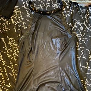 WetSeal Faux Leather Top
